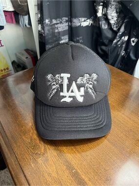 Sworn To Us City of Angels Snapback Foam Trucker Hat Cap Black